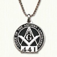 Antiqued Sterling Masonic Pendant