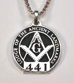 Antiqued Sterling Masonic Pendant