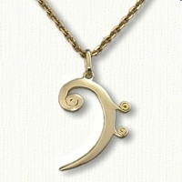 Custom Monogram Bass Clef Pendant