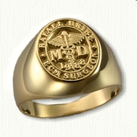 18kt Yellow Gold Custom Medical Signet Ring 