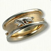 14kt Yellow Gold Custom 3 Dog Band (14kt Raised)