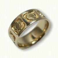 14kt Yellow Gold Fire Fighter's Emblem Wedding Band