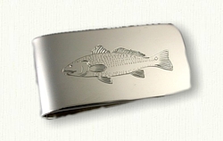 Money Clip, Hand-engraved Redfish