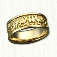 14kt Yellow Gold Custom Deer Ring ( Bucks )