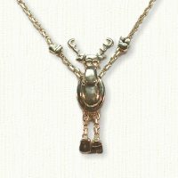 14KY moose necklace