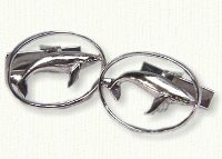 Sterling silver pierced whale cuff links