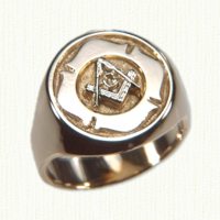 Custom 14kt gold Masonic Signet ring with Maltese Cross