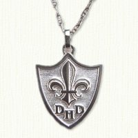 14KW Custom Family Crest Pendant with Initials