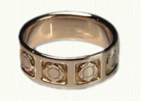Fire Fighters Emblem wedding rings in 14ky
