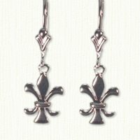 14KW Fleur-de-Lis Drop Earrings