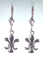 14KW Fleur-de-Lis Drop Earrings