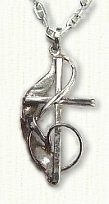 G-clef cross in sterling silver