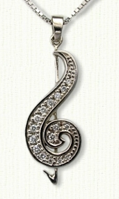 Custom G Clef  Pendant 14KT