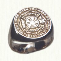 14KY Custom Fire Department Signet Ring