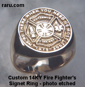 Gold Toned Etched Oval Fire Fighter Emblem Tie Clip