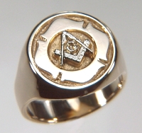 Custom 14kt gold Masonic Signet ring with Maltese Cross