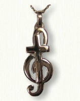 Custom Monogram E Pendant with G Clef