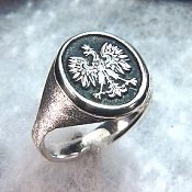 Flat Top Polish Eagle Signet Ring