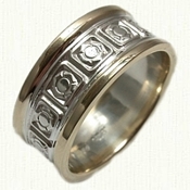 Fire Fighters Emblem wedding rings in 14ky