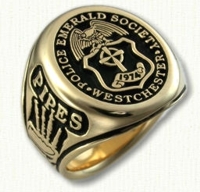 Police Emerald Society Signet Ring