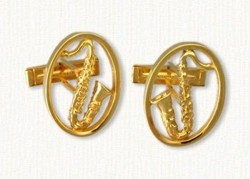 Saxophone Cuff Links 1 inch size