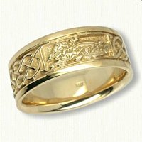 14kt Celtic Wolf Band